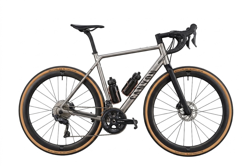 Silver Canyon road bike shown from the side